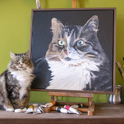 Oil portrait pet commission